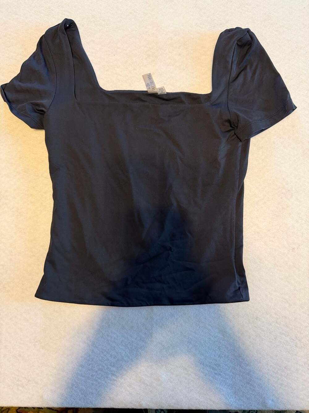 Second Skin by PJ Salvage Black Square Neck Short Sleeve Top